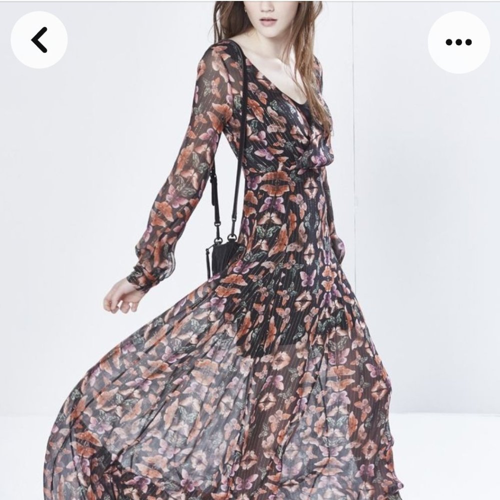 Brand new Rebecca Minkoff maxi dress V neck in butterfly print